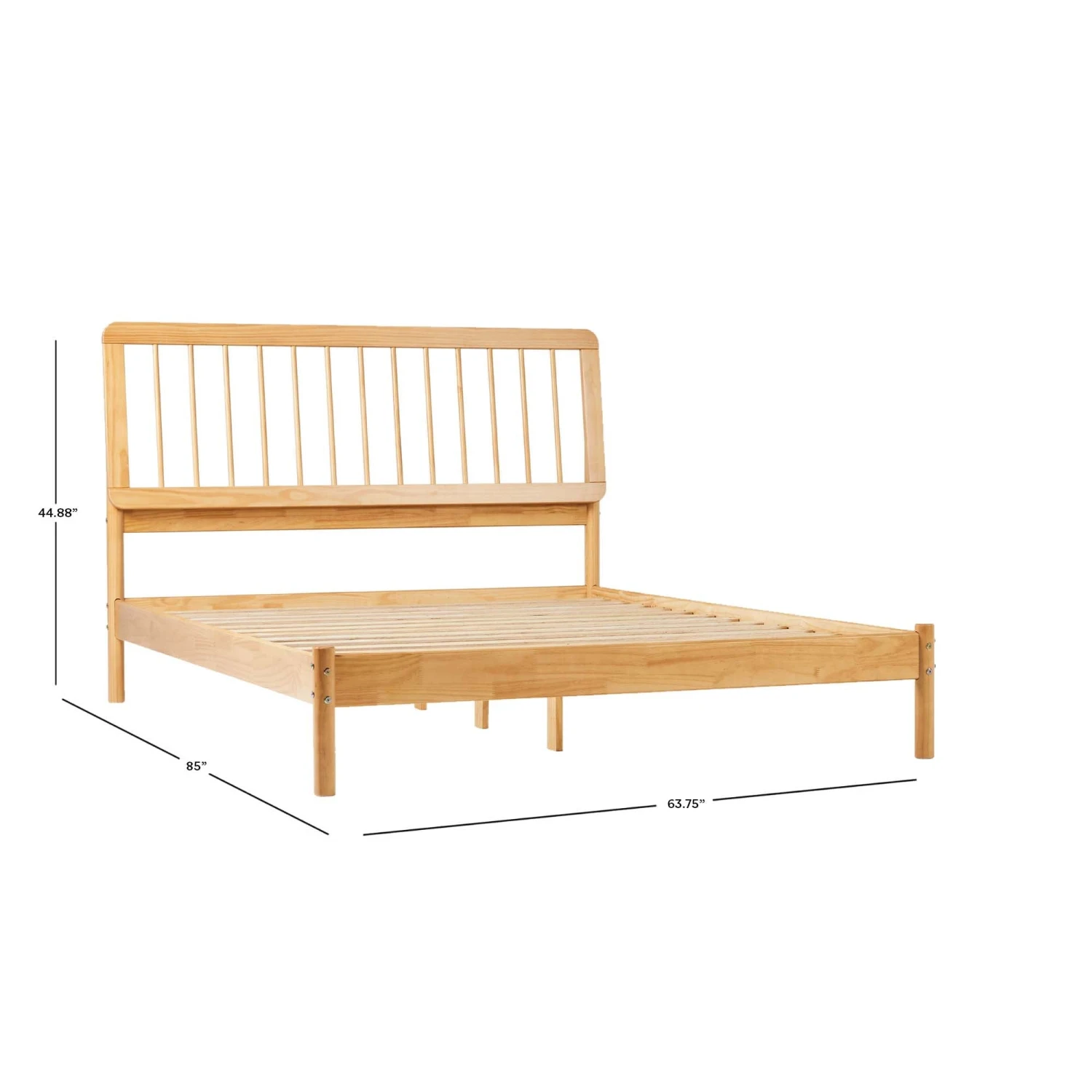 Walker Edison Cama Mid-Century Modern Slatted Solid Wood Bedframe Collection 15 Walker Edison Cama Mid-Century Modern Slatted Solid Wood Bedframe Collection - Image 15