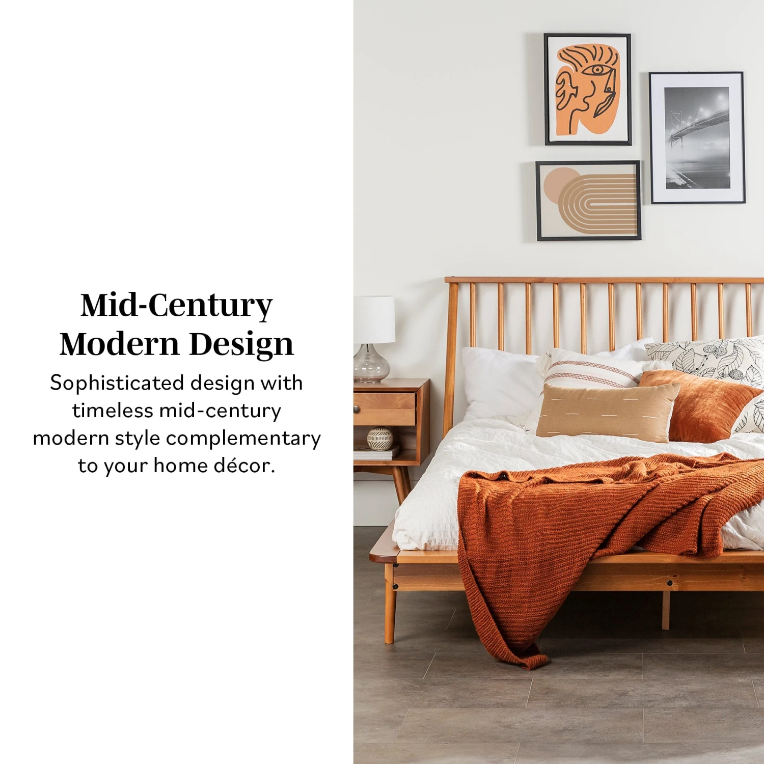 Walker Edison Spindle Back Solid Wood Beds 2 Walker Edison Spindle Back Solid Wood Beds - Image 2