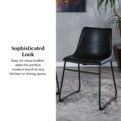 Walker Edison 18" Faux Leather Dining Chair 2 Pack -Walker Edison 117255WEImages Dining Kitchen CHL18 Look