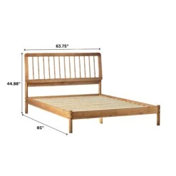Walker Edison Cama Mid-Century Modern Slatted Solid Wood Bedframe Collection 23 Walker Edison Cama Mid-Century Modern Slatted Solid Wood Bedframe Collection -Walker Edison 117326WEImages Bedroom CMAB5C Dimensions