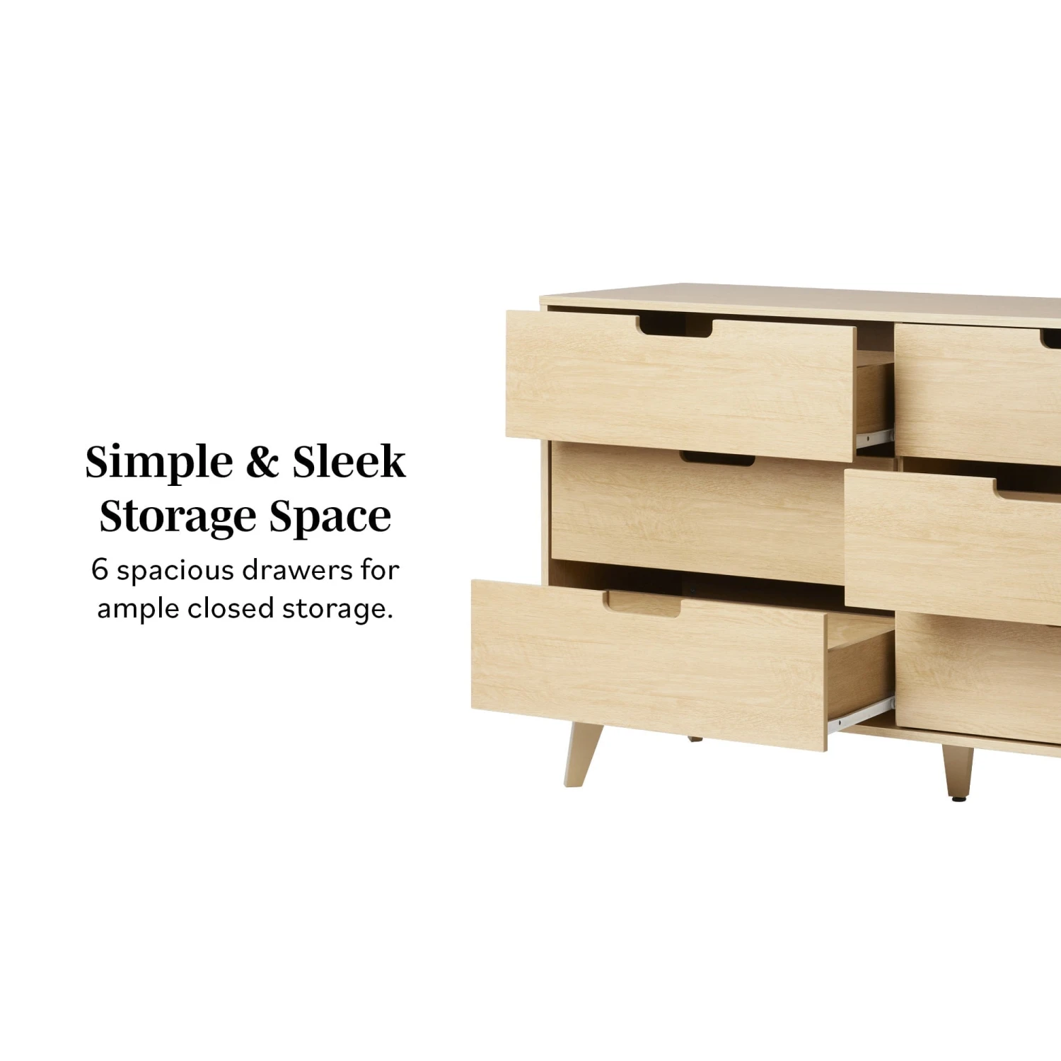 Walker Edison Hans Mid-Century Modern Angle-Leg Dresser 5 Walker Edison Hans Mid-Century Modern Angle-Leg Dresser - Image 5