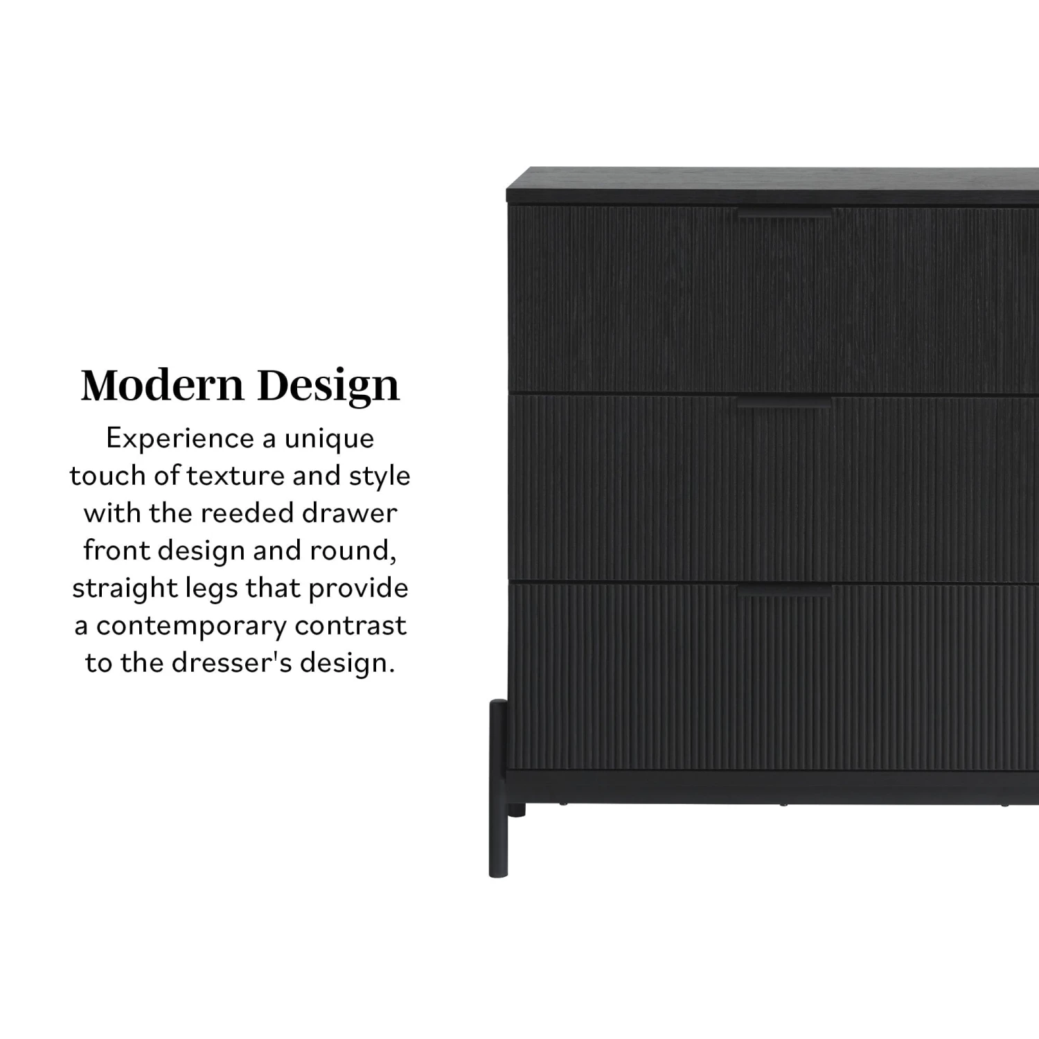 Walker Edison Paris Modern Scandinavian Reeded Dresser 12 Walker Edison Paris Modern Scandinavian Reeded Dresser - Image 12