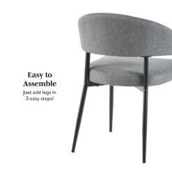 Walker Edison Alexis Modern Curved Back Upholstered Dining Chair, Set Of 2 -Walker Edison 117326WEImages Dining Kitchen ALSD1E Assemble