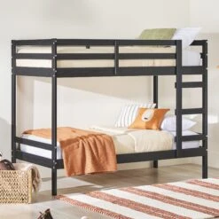 Walker Edison Simple Solid Wood Twin Over Twin Bunk Bed -Walker Edison 169713cd7a36cc6a006b3ed572eeaaf9e67539fc