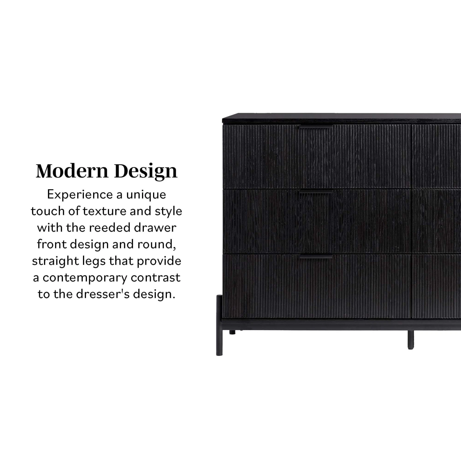 Walker Edison Paris Modern Scandinavian Reeded Dresser 15 Walker Edison Paris Modern Scandinavian Reeded Dresser - Image 15