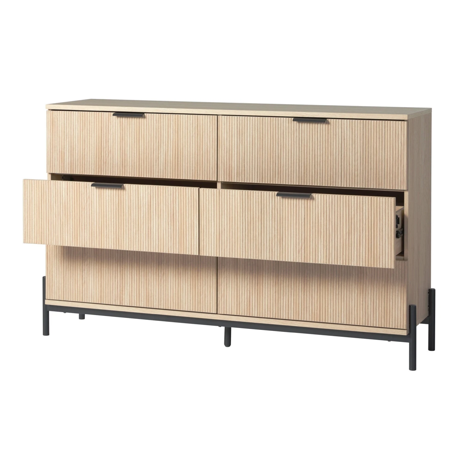 Walker Edison Paris Modern Scandinavian Reeded Dresser 2 Walker Edison Paris Modern Scandinavian Reeded Dresser - Image 2