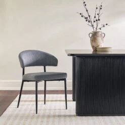 Walker Edison Alexis Modern Curved Back Upholstered Dining Chair, Set Of 2 -Walker Edison 63239dbe6527f7c2f0d2654fbae836314dd49a73