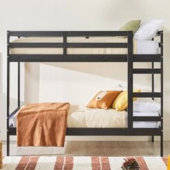 Walker Edison Simple Solid Wood Twin Over Twin Bunk Bed -Walker Edison 637cde46bafd4b14fd7cdee5fd5e054aabb2ca8f