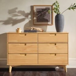 Walker Edison Sloane Mid Century Modern Solid Wood Dresser -Walker Edison 7329fe46defedf4762f555b1fe378291126f5c2b