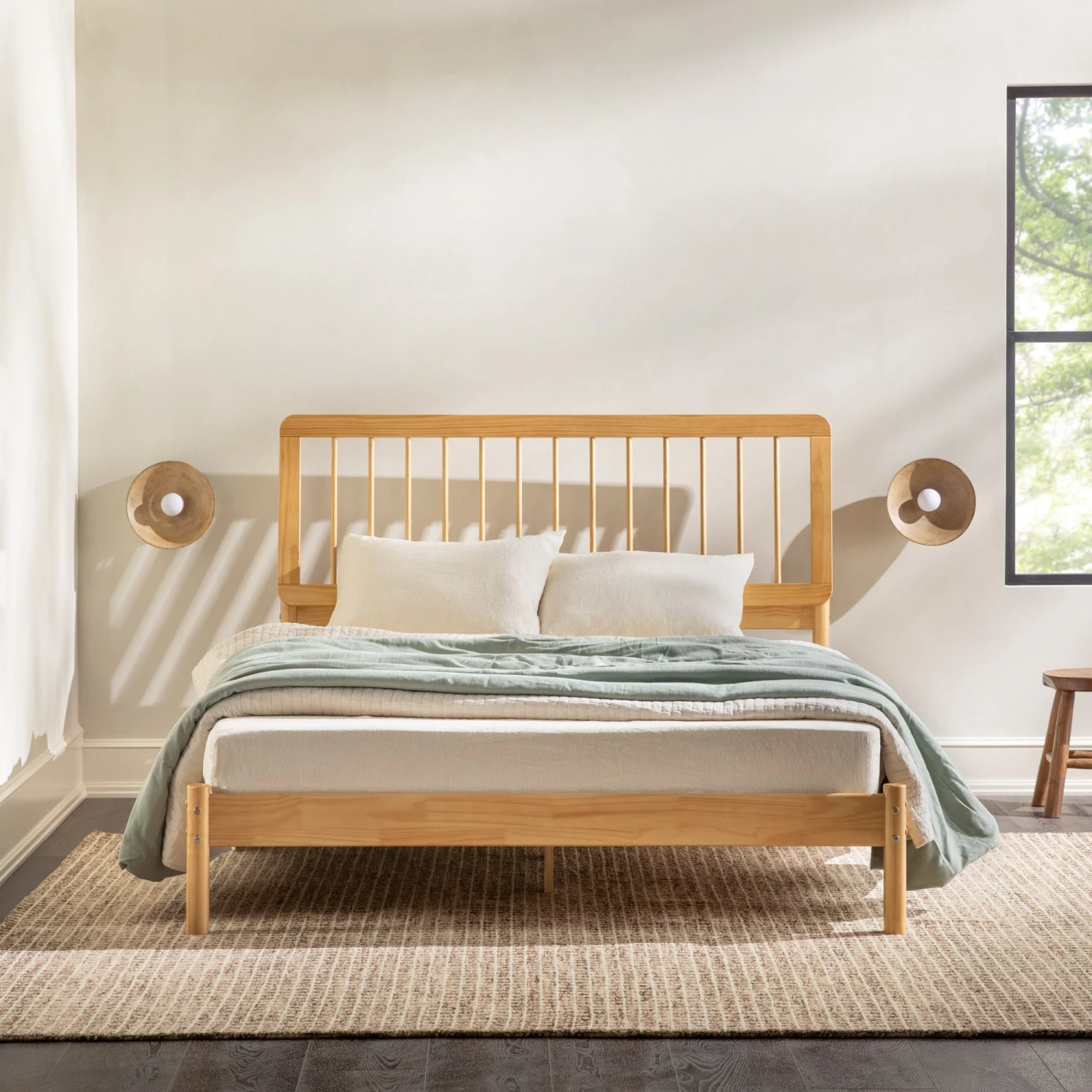 Walker Edison Cama Mid-Century Modern Slatted Solid Wood Bedframe Collection 11 Walker Edison Cama Mid-Century Modern Slatted Solid Wood Bedframe Collection - Image 11