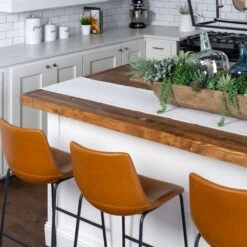 Walker Edison Faux Leather Barstools