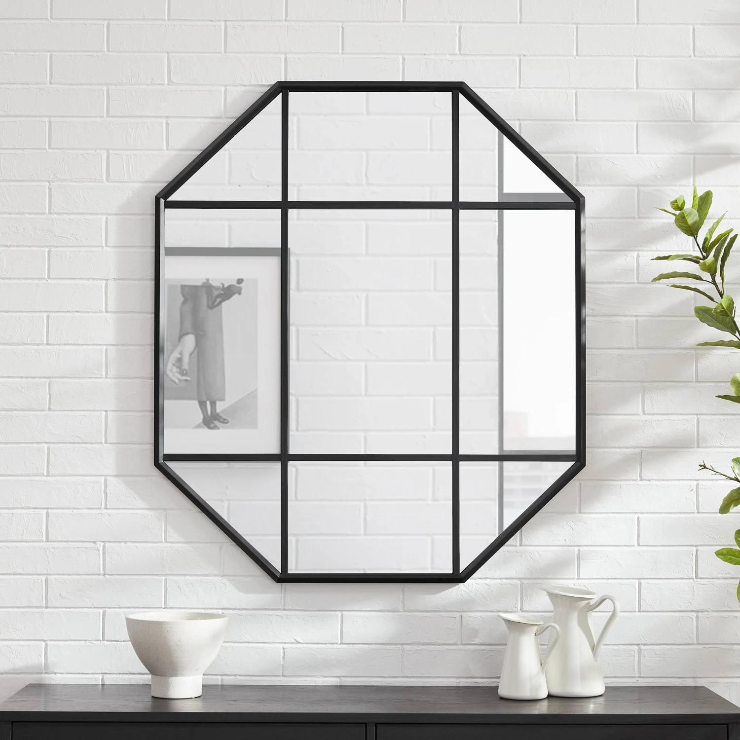 Walker Edison Metal And Glass Windowpane Mirror 3 Walker Edison Metal And Glass Windowpane Mirror - Image 3