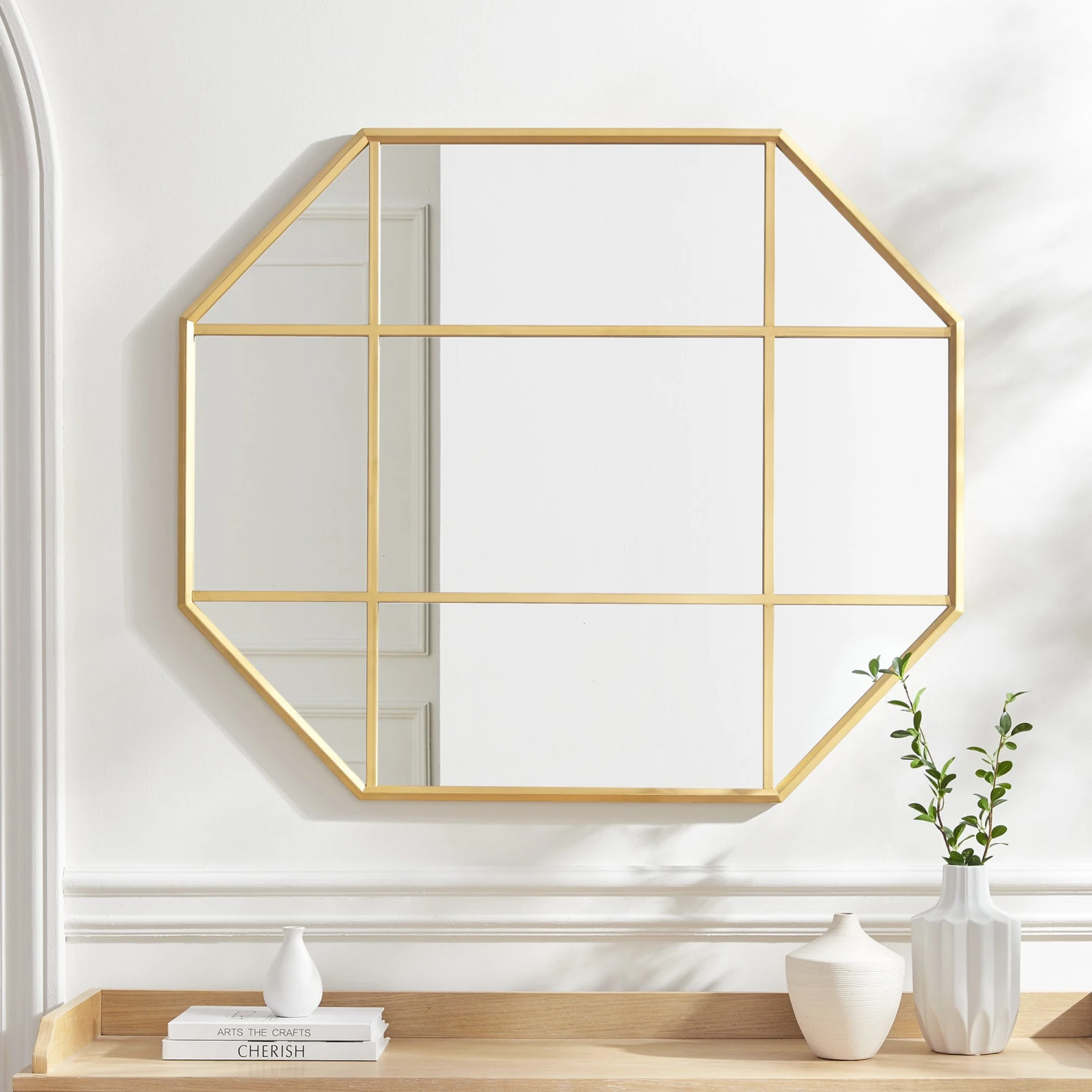 Walker Edison Metal And Glass Windowpane Mirror 2 Walker Edison Metal And Glass Windowpane Mirror - Image 2