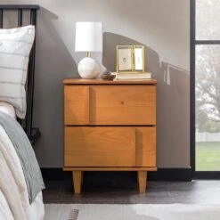 Walker Edison Bronx Modern Solid Wood Nightstand