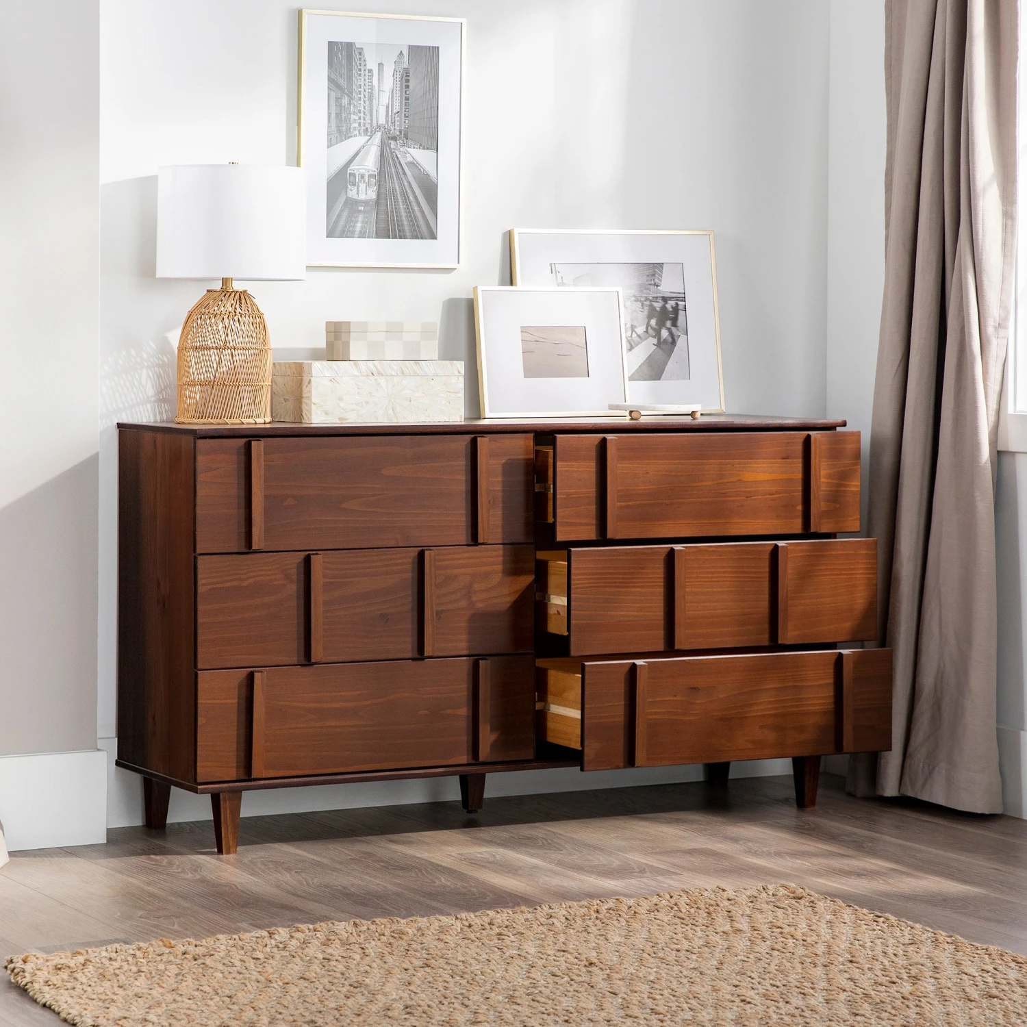 Walker Edison Bronx Modern Solid Wood Dresser 3 Walker Edison Bronx Modern Solid Wood Dresser - Image 3
