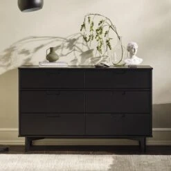 Walker Edison Sloane Mid Century Modern Solid Wood Dresser -Walker Edison BR6DSLDRBL ALL US LS 02 d3838dde d1f1 4681 9f4e 8271e0f1764d