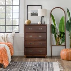 Walker Edison 42" Solid Wood 4-Drawer Framed Chest