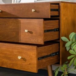 Walker Edison 70'' Mid-Century Modern Console -Walker Edison BU70MCM3DWT US Shopify DTL 01