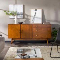 Walker Edison 70'' Mid-Century Modern Console -Walker Edison BU70MCM3DWT US Shopify LS 02