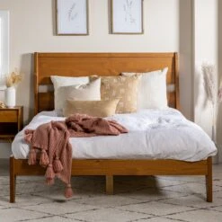 Walker Edison Malyn Solid Wood Modern Platform Bed
