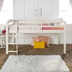 Walker Edison Carolina Low Loft Twin Bunk Bed