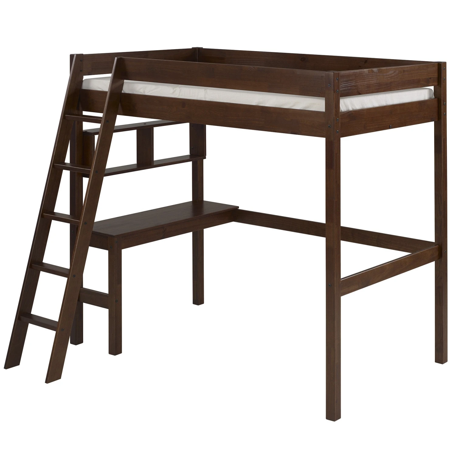 Walker Edison Swan Solid Wood Loft Bed With Desk 4 Walker Edison Swan Solid Wood Loft Bed With Desk - Image 4