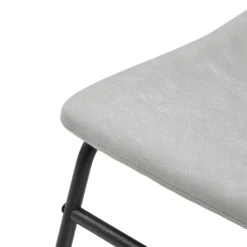 Walker Edison 18" Faux Leather Dining Chair 2 Pack -Walker Edison CHL18GY SILO ALL DTL 01