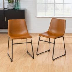 Walker Edison 18" Faux Leather Dining Chair 2 Pack -Walker Edison CHL18WB US Amazon LS 01