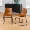 Walker Edison 18" Faux Leather Dining Chair 2 Pack