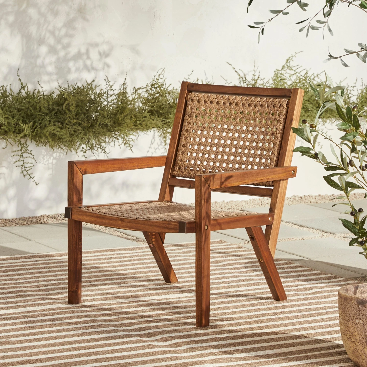 Walker Edison Colby Boho Solid Wood Outdoor Accent Chair 2 Walker Edison Colby Boho Solid Wood Outdoor Accent Chair - Image 2