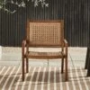 Walker Edison Colby Boho Solid Wood Outdoor Accent Chair