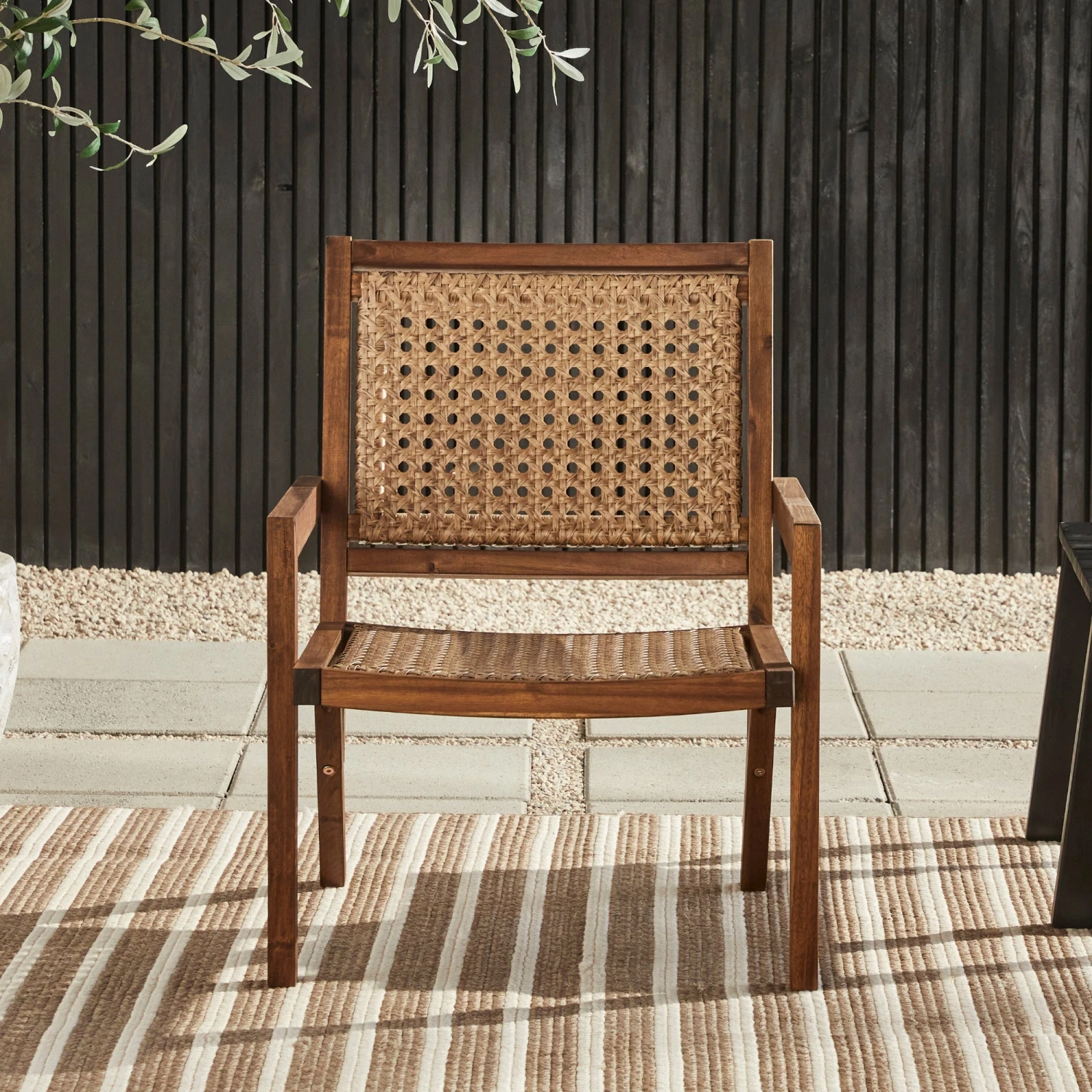 Walker Edison Colby Boho Solid Wood Outdoor Accent Chair 1 Walker Edison Colby Boho Solid Wood Outdoor Accent Chair