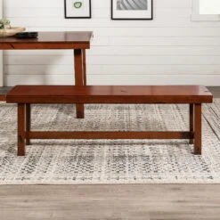 Walker Edison Huntsman Wood Dining Bench