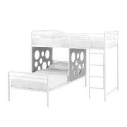 Walker Edison 60" L-Shape Bunk Bed With Cut Out Panels -Walker Edison DEVK3HCGP SILO ALL FB 03