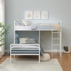 Walker Edison 60" L-Shape Bunk Bed With Cut Out Panels -Walker Edison DEVK3HLBP RS04 EW LS 02