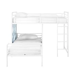 Walker Edison 60" L-Shape Bunk Bed With Cut Out Panels -Walker Edison DEVK3HLBP SILO ALL FB 02