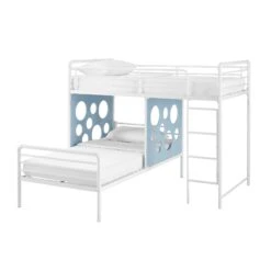 Walker Edison 60" L-Shape Bunk Bed With Cut Out Panels -Walker Edison DEVK3HLBP SILO ALL FB 03