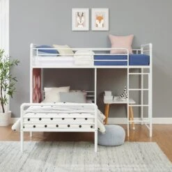 Walker Edison 60" L-Shape Bunk Bed With Cut Out Panels -Walker Edison DEVK3HTCP RS10 EW LS 02