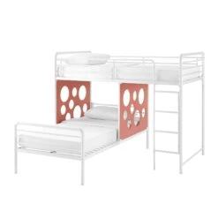 Walker Edison 60" L-Shape Bunk Bed With Cut Out Panels -Walker Edison DEVK3HTCP SILO ALL FB 03