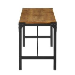 Walker Edison Angle Iron 44" Trestle Style Dining Bench -Walker Edison DKDB46AIBW SILO ALL SV 01