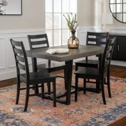 Walker Edison 5-Piece Durango Distressed Dining Set