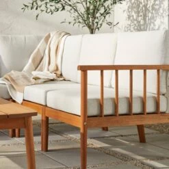 Walker Edison Circa Modern 6-Piece Spindle Solid Wood Outdoor Sectional And Coffee Table -Walker Edison GCIROD6PSECBR ALL US DTL 01