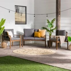 Walker Edison 3-Piece Pearson Outdoor Patio Conversation Set