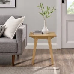 Walker Edison Minimalist Solid Wood Side Table -Walker Edison KOCL8KEAVS RS10 EW LS 02