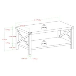 Walker Edison 3-Piece Barndoor Accent Table Set -Walker Edison L AF40MXCT 1