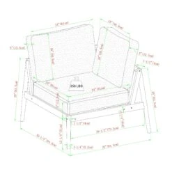 Walker Edison Circa Modern 6-Piece Spindle Solid Wood Outdoor Sectional And Coffee Table -Walker Edison L CIOCS