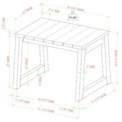 Walker Edison Cologne Modern Solid Wood Slat-Top Outdoor Square Side Table -Walker Edison L COODST