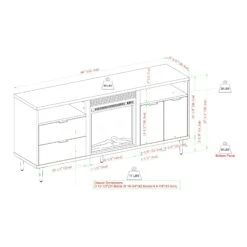 Walker Edison Roth Fireplace Console -Walker Edison L W60FPRTH