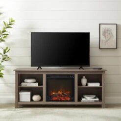 Walker Edison Mission-Style Fireplace TV Stand For TVs Up To 65”
