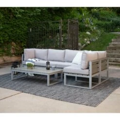 Walker Edison 4-Piece Jane Outdoor Patio Conversation Set With Cushions 13 Walker Edison 4-Piece Jane Outdoor Patio Conversation Set With Cushions -Walker Edison OAW4CSNGY 04